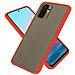 Custodia Compatibile Con Xiaomi Redmi Note 10 In Rosso Opaco - Bottoni Neri - Coperchio Protettivo Ibrido Con Interno In Silicone Tpu E Retro In Plastica Opaca - Foto miniatura 1