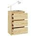 Comodino 40x29,5x64 cm in Legno Massello di Pino - Foto miniatura 3