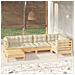 Set Divani Da Giardino 6 Pz Con Cuscini Crema In Massello Di Pino - Foto miniatura 1