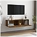 Mobile Tv A Parete Rovere Fumo 120x30x30cm Legno Ingegnerizzato - Foto miniatura 3