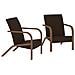 Patio Set Di 2 Poltrone Lounge In Resina Marrone Scuro - Foto miniatura 1