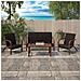 Patio Set Di 2 Poltrone Lounge In Resina Marrone Scuro - Foto miniatura 6