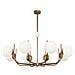 Lampadario Contemporaneo Rendez-vous Metallo Ottone 8 Luci E Diffusori Bianchi - Foto miniatura 1