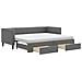 Divano Letto Estraibile Cassetti Grigio Scuro 80x200cm Tessuto - Foto miniatura 1