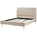 Letto Con Rete A Doghe Velluto Beige Sabbia E Oro 180 X 200 Marville - Foto miniatura 6