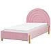 Letto Singolo Bouclé Rosa 90 X 200 Cm Margut - Foto miniatura 2