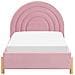 Letto Singolo Bouclé Rosa 90 X 200 Cm Margut - Foto miniatura 4