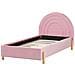 Letto Singolo Bouclé Rosa 90 X 200 Cm Margut - Foto miniatura 5