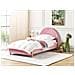 Letto Singolo Bouclé Rosa 90 X 200 Cm Margut - Foto miniatura 1