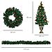 Decorazioni Natalizie, Set 4 Pezzi Con 2 Alberelli Di Natale ?40x90 Cm, Ghirlanda Natalizia E Corona Di Natale - Foto miniatura 3
