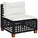 Set Divani da Giardino 10pz con Cuscini in Polyrattan Nero - Foto miniatura 2