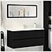 Mobile Lavabo Rovere Nero 100x38,5x45 cm Legno Multistrato - Foto miniatura 1