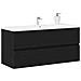 Mobile Lavabo Rovere Nero 100x38,5x45 cm Legno Multistrato - Foto miniatura 9