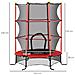 Trampolino Elastico per Bambini Ø1.6x1.9 m con Rete di Sicurezza e Pali Imbottiti, Età 3-10 Anni, Rosso - Foto miniatura 5