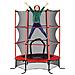 Trampolino Elastico per Bambini Ø1.6x1.9 m con Rete di Sicurezza e Pali Imbottiti, Età 3-10 Anni, Rosso - Foto miniatura 1