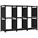 Mensola Con 6 Vani A Cubo Nera 103x30x72,5 Cm In Tessuto - Foto miniatura 2