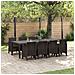 Set Pranzo Giardino 9 Pezzi Marrone Polyrattan - Foto miniatura 2