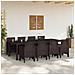 Set Pranzo Giardino 9 Pezzi Marrone Polyrattan - Foto miniatura 3