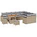 Set di divani da giardino  12 pezzi con cuscini beige in rattan poliestere, Set pranzo giardino  3 pezzi con cuscini beige in rattan poliestere - Foto miniatura 1