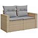 Set di divani da giardino  12 pezzi con cuscini beige in rattan poliestere, Set pranzo giardino  3 pezzi con cuscini beige in rattan poliestere - Foto miniatura 4