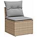 Set di divani da giardino  12 pezzi con cuscini beige in rattan poliestere, Set pranzo giardino  3 pezzi con cuscini beige in rattan poliestere - Foto miniatura 5