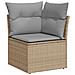 Set di divani da giardino  12 pezzi con cuscini beige in rattan poliestere, Set pranzo giardino  3 pezzi con cuscini beige in rattan poliestere - Foto miniatura 6