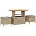 Set di divani da giardino  12 pezzi con cuscini beige in rattan poliestere, Set pranzo giardino  3 pezzi con cuscini beige in rattan poliestere - Foto miniatura 7