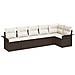 Set di divani da giardino 6 pezzi con cuscini Marrone Polyrattan, Divano da giardino 2 posti con spazio di archiviazione e cuscini Marrone Polyrattan - Foto miniatura 1