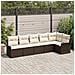 Set di divani da giardino 6 pezzi con cuscini Marrone Polyrattan, Divano da giardino 2 posti con spazio di archiviazione e cuscini Marrone Polyrattan - Foto miniatura 2