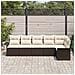 Set di divani da giardino 6 pezzi con cuscini Marrone Polyrattan, Divano da giardino 2 posti con spazio di archiviazione e cuscini Marrone Polyrattan - Foto miniatura 3