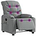 Poltrona Reclinabile Massaggio Elettrica Grigio Chiaro Tessuto - Foto miniatura 3