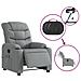 Poltrona Reclinabile Massaggio Elettrica Grigio Chiaro Tessuto - Foto miniatura 6