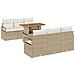 Set di Divani da Giardino  7 Pezzi con Cuscini Beige Rattan Poliestere, Divano da Giardino  2 Posti con Cuscini Beige Rattan Poliestere - Foto miniatura 1