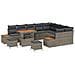 Set Divano da Giardino con cuscino 12 pcs Grigio Poly Rattan - Foto miniatura 1