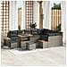 Set Divano da Giardino con cuscino 12 pcs Grigio Poly Rattan - Foto miniatura 2