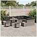 Set Divano da Giardino con cuscino 12 pcs Grigio Poly Rattan - Foto miniatura 3