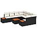 Set Divano da Giardino con cuscino 9 pcs Nero Poly Rattan - Foto miniatura 1