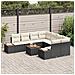 Set Divano da Giardino con cuscino 9 pcs Nero Poly Rattan - Foto miniatura 3