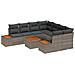 Set Divano da Giardino con cuscino 9 pcs Grigio Poly Rattan - Foto miniatura 1