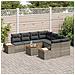Set Divano da Giardino con cuscino 9 pcs Grigio Poly Rattan - Foto miniatura 3