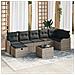 Set Divano da Giardino con cuscino 8 pcs Grigio Poly Rattan - Foto miniatura 2