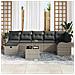 Set Divano da Giardino con cuscino 8 pcs Grigio Poly Rattan - Foto miniatura 3
