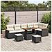 Set Divano da Giardino con cuscino 9 pcs Nero Poly Rattan - Foto miniatura 2