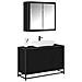 Set di mobili per il bagno 2 pcs Rovere Nero Legno multistrato - Foto miniatura 3