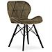 Sedia in velluto WAKO - Design ergonomico moderno, gambe marroni /nere x 4 - Foto miniatura 2