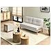 Set Da Salotto 3 Posti Edland Bouclé Bianco Con Pouf - Foto miniatura 1