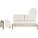 Set Da Salotto 3 Posti Edland Bouclé Bianco Con Pouf - Foto miniatura 2
