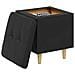 Pouf contenitore Nero 40 x 40 x 45 cm Pelle sintetica - Foto miniatura 3