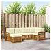 Set divani 6 pcs Naturale e Crema Legno di Acacia Massello - Foto miniatura 2