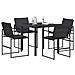 Set da Pranzo per Giardino 5 pcs Nero e Grigio scuro - Foto miniatura 3